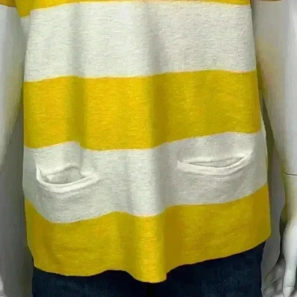 Madewell Yellow White Block Striped Wool Sweater - Picture 4 of 10